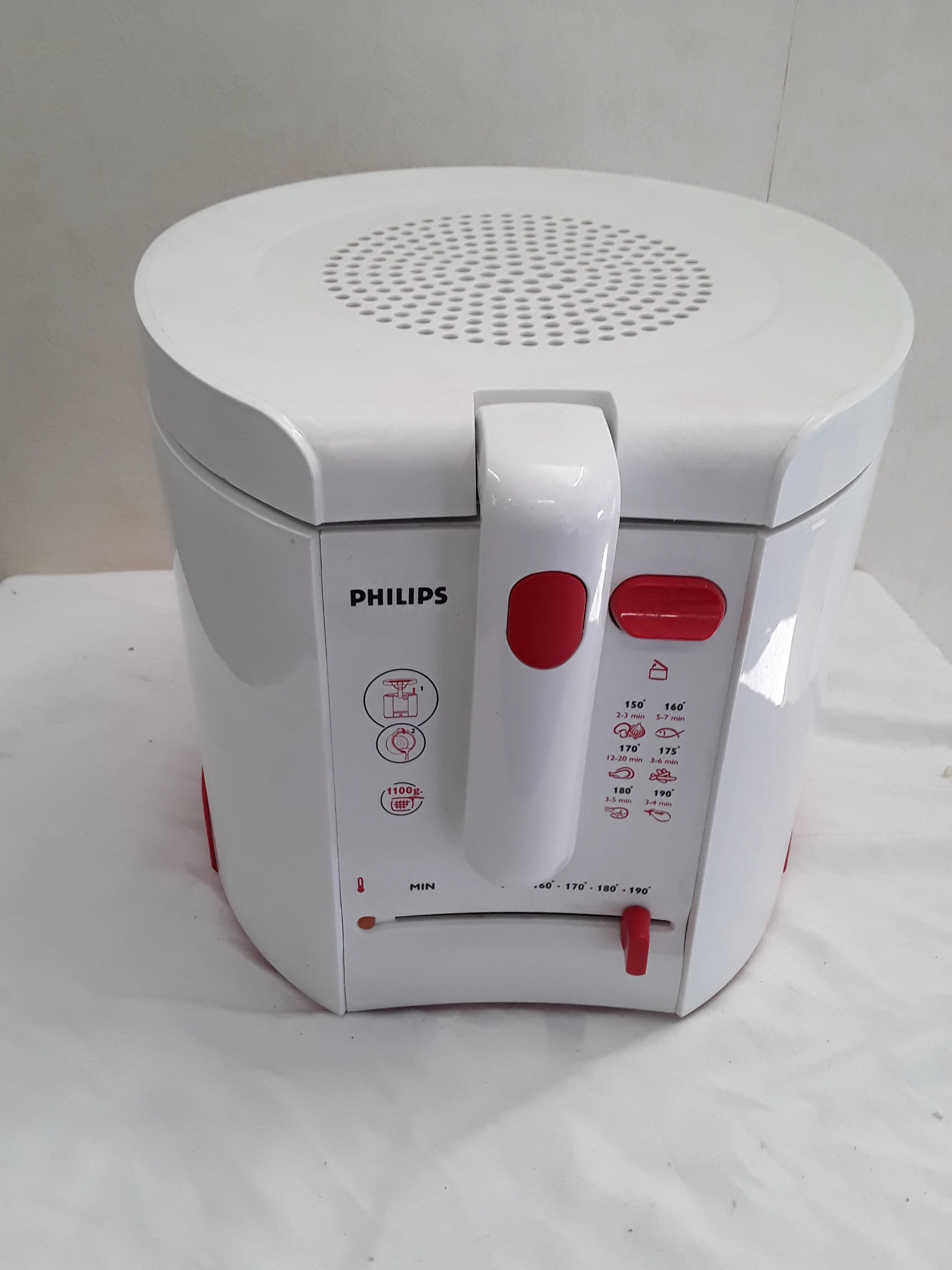 Friteuse Philips blanc et rouge - 2L - grade A