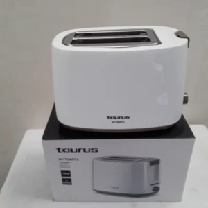 Grille-pain Taurus blanc et marron - 2 tranches - grade A