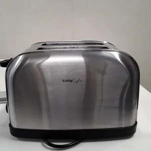 Grille-pain Cosylife inox et noir - 2 fentes - grade A