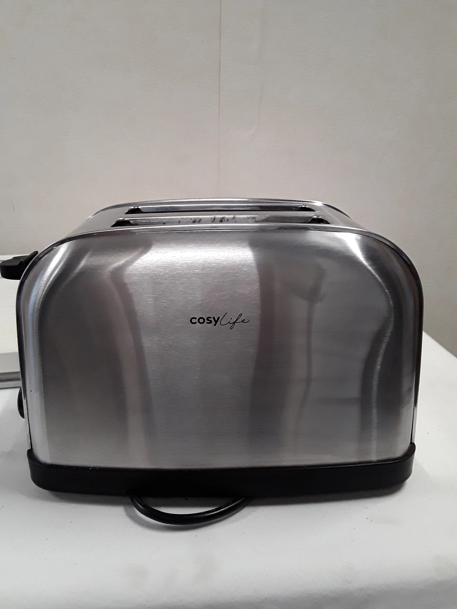 Grille-pain Cosylife inox et noir - 2 fentes - grade A